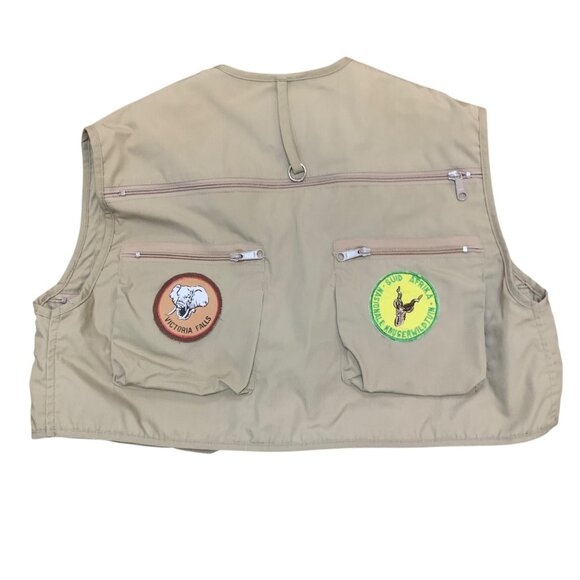 Vintage Orvis Tan Cotton Outdoor Safari Vest W/ Patches & Multiple Pockets Sz M - Picture 2 of 9